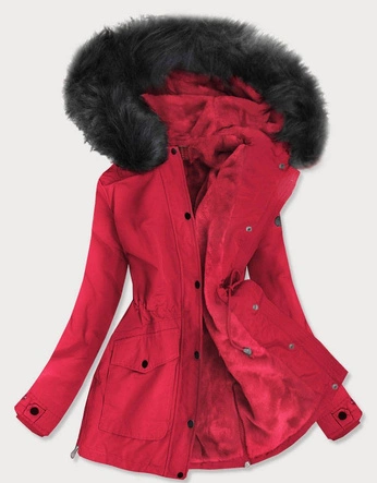 WODOODPORNA PARKA DAMSKA CZERWONA (M-176)