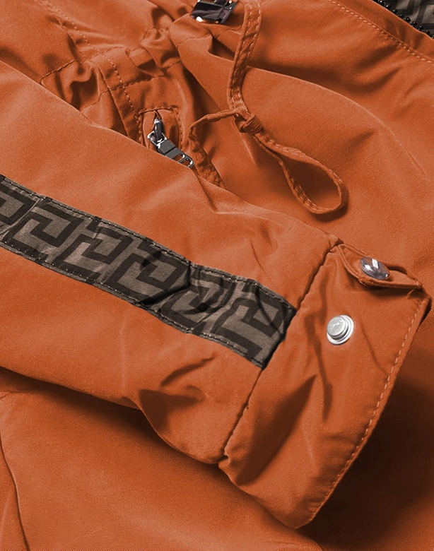 Dwustronna kurtka damska pomarańczowo- brązowa (w555)