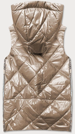 Błyszcząca kamizelka damska beżowa (ag3-02)