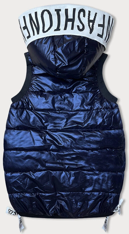 Bezrękawnik damski ze ściągaczami granatowy (16M9115-215)