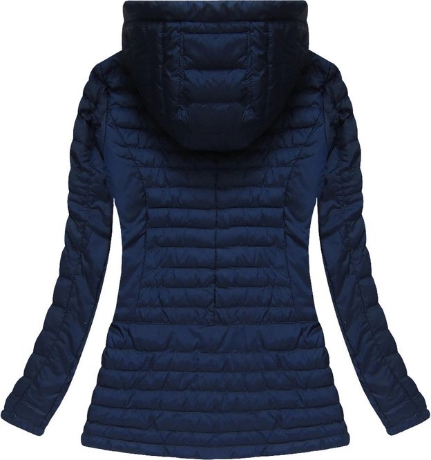 PIKOWANA KURTKA Z KAPTUREM GRANATOWA (W566-1)