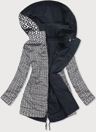 DWUSTRONNA KURTKA PARKA DAMSKA GRANAT/BIAŁY (W580)