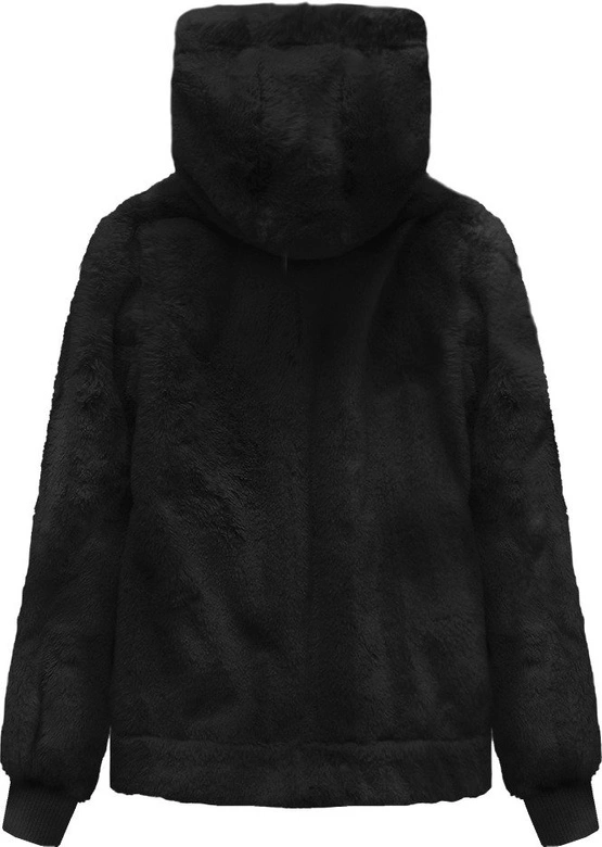 PLUSZOWA KURTKA Z KAPTUREM CZARNA (2019)