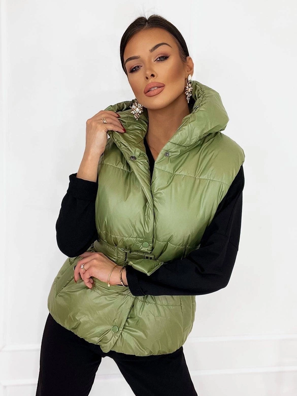 Bezrękawnik damski oversize zielony (ka-016)