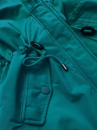 KURTKA PARKA DAMSKA Z KAPTUREM MORSKA (6364)