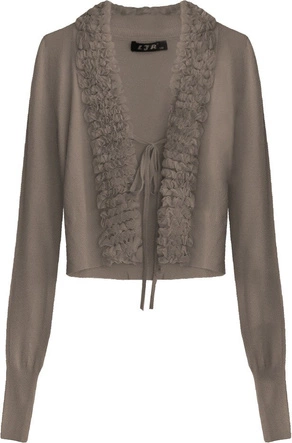 KRÓTKI WIĄZANY SWETEREK KAKAOWY (1577)