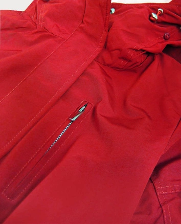 DAMSKA PARKA ZIMOWA CZERWONA (W379BIG)