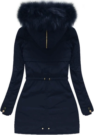 KURTKA ZIMOWA Z KAPTUREM GRANATOWA (W122)