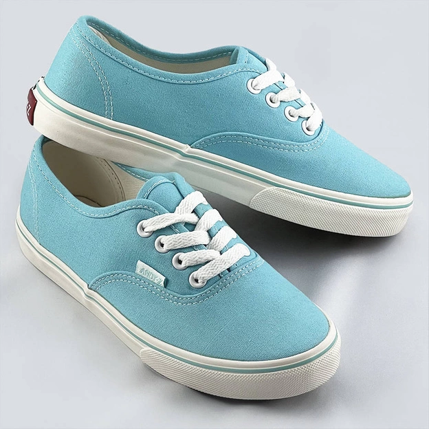 Sznurowane tenisówki damskie jasny niebieski (a8865)