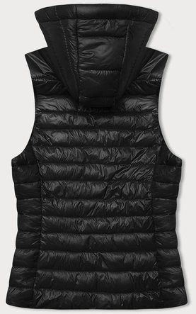 Pikowana kamizelka z kapturem czarna (16M9138-392)