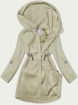 Damski płaszcz z kapturem Glakate beż (LU98022#)
