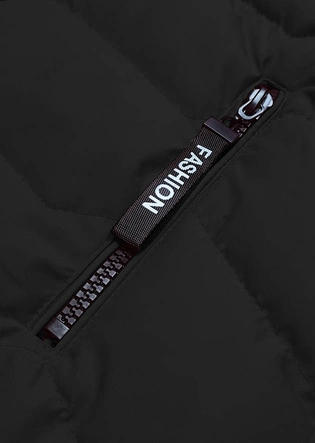 Kamizelka damska z kapturem czarna (R8133-1)