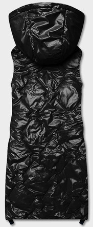 Kamizelka damska z kapturem czarna (6028)