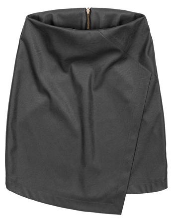 KOPERTOWA SPÓDNICA Z EKOSKÓRY CZARNA (GOOD111)