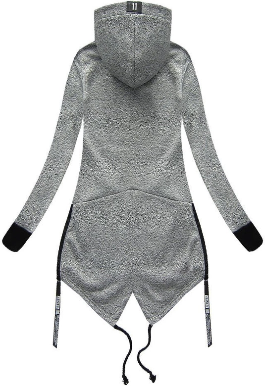 DŁUGA BLUZA Z KAPTUREM CIEMNOSZARA (1729)