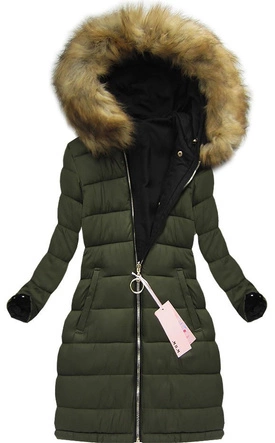 DWUSTRONNA KURTKA DAMSKA ZIMOWA Z KAPTUREM CZARNA (W707)