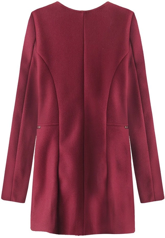 PROSTY PŁASZCZ Z KIESZENIAMI BORDOWY (200ART)