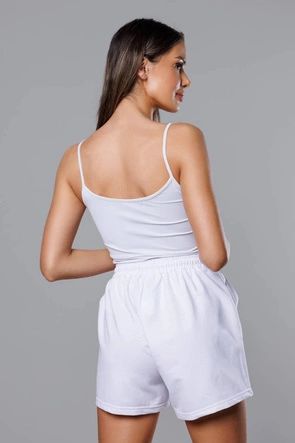 Dresowe spodenki damskie białe (8K950-1)