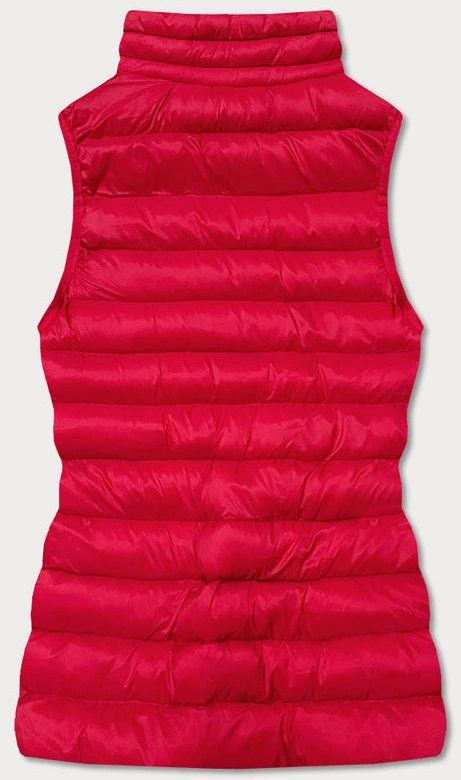 Krótka kamizelka pikowana damska ciemnoczerwona (23077-275)