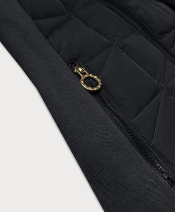 Rozpinana bluza damska z łączonych materiałów LHD grafitowa (AMG-165)