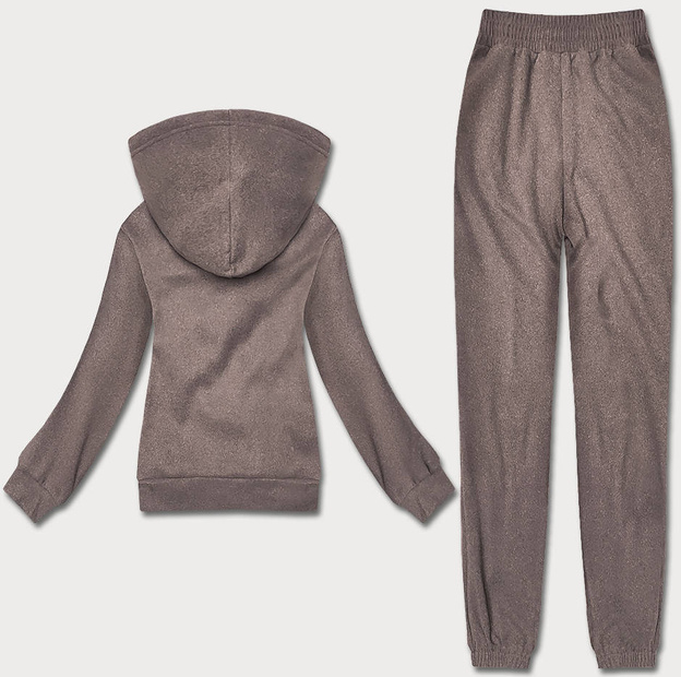 Polarowy dres damski brązowy (ZCH2212)