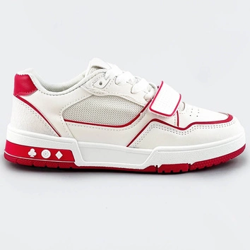 Damskie adidasy dwukolorowe biało-czerwone (ad-585)