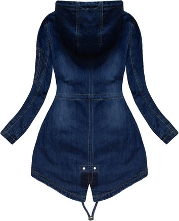 KURTKA JEANSOWA Z NASZYWKAMI GRANATOWA (W514)