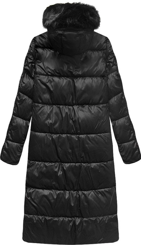 DŁUGA KURTKA Z KAPTUREM CZARNA (PM7231)