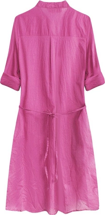 DŁUGA KOSZULA Z ZAKŁADKAMI AMARANTOWA (1032)