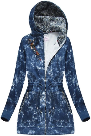 DŁUGA BLUZA Z HAFTAMI GRANATOWA 1 (J68BS)