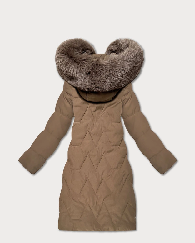 Damska kurtka zimowa z kapturem J Style camel (16M9201-84)