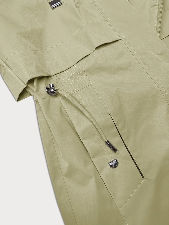 Prosty płaszcz z odpinanym kapturem Glakate beż (LU98028#)