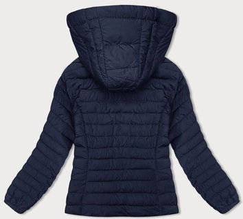 Pikowana kurtka damska z kapturem granatowa (16M9103-215)