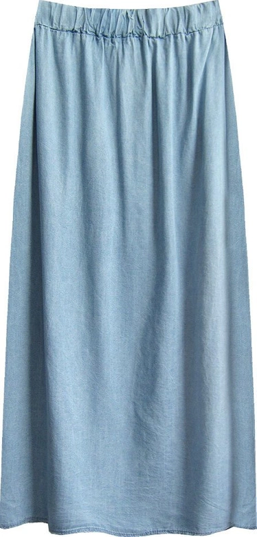 SPÓDNICA MAXI Z GUZIKAMI JASNONIEBIESKA (388ART)