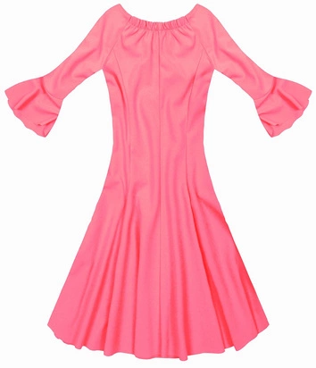 SUKIENKA Z ODKRYTYMI RAMIONAMI NEONOWY RÓŻ (25102)