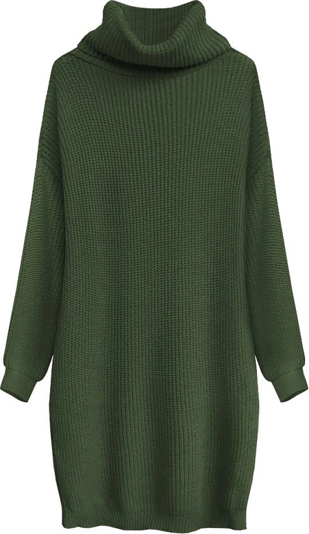 SWETERKOWA SUKIENKA OVERSIZE KHAKI (473ART)