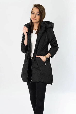 ASYMETRYCZNA KURTKA TRAPEZOWA CZARNA (958)