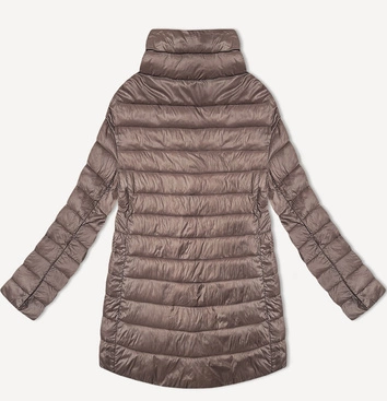 Pikowana kurtka damska ze stójką Minority brązowa (P3-6908-305)