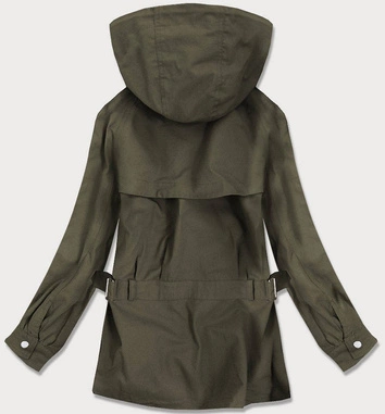 CIENKA KURTKA Z KAPTUREM OVERSIZE KHAKI (3302)
