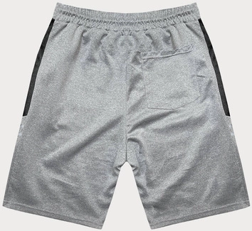 Krótkie spodenki męskie z odblaskowymi wstawkami jasnoszare (8K280-2)