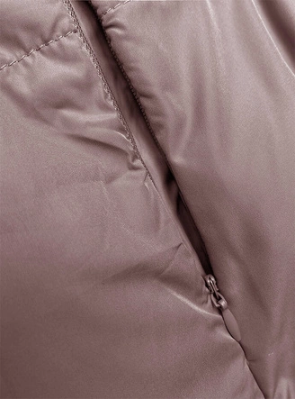 Dwustronny bezrękawnik oversize z kapturem różowo-czarny (V724)