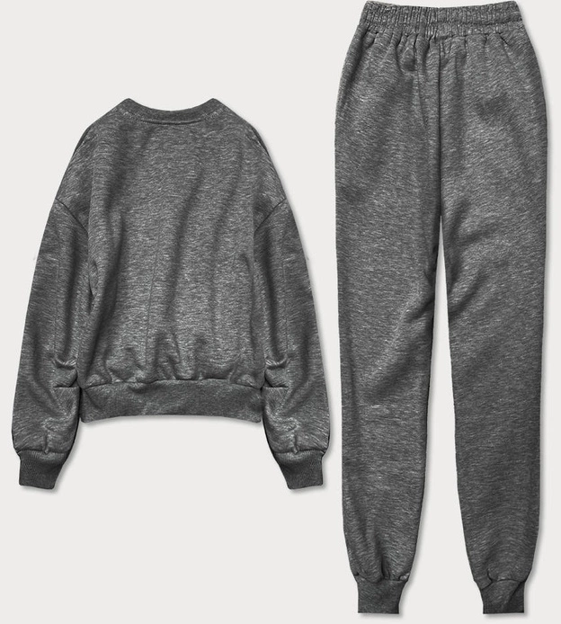 Damski dres z krótką bluzą ciemny szary (8c71-5)