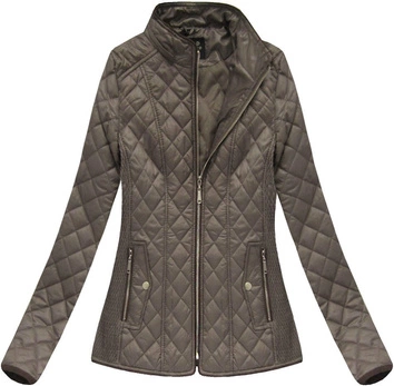 PIKOWANA KURTKA Z KAPTUREM BRĄZOWA (7063)