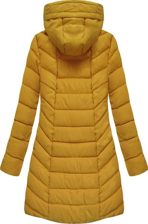 PIKOWANA KURTKA Z KAPTUREM ŻÓŁTA (B2645)