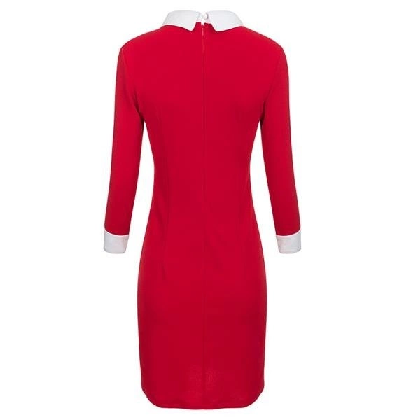 SUKIENKA Z KOŁNIERZEM I NASZYJNIKIEM CZERWONA (9313)