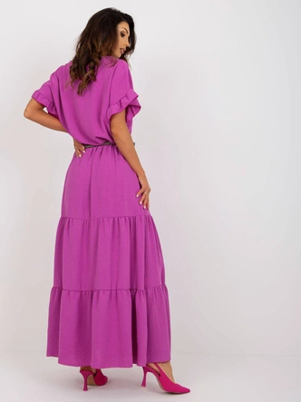 Długa spódnica z falbaną fioletowa (8367)