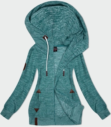 Rozpinana bluza polarowa turkusowy melanż (2310)