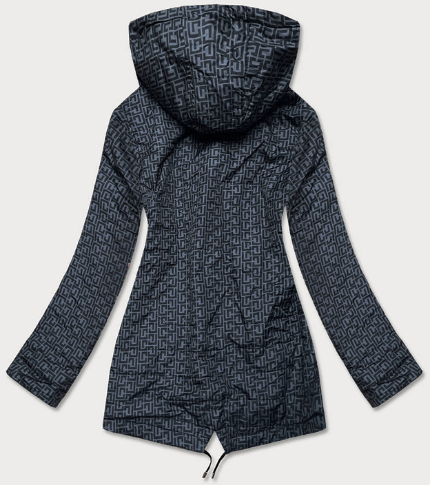 DWUSTRONNA KURTKA PARKA DAMSKA CZARNO-SZARA (XW581BIGX)
