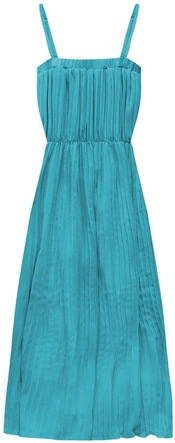 PLISOWANA SUKIENKA MIDI MORSKA (9247-1)