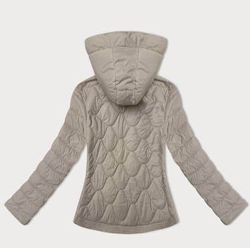 Pikowana krótka kurtka damska J Style beżowa (16M9239-62)